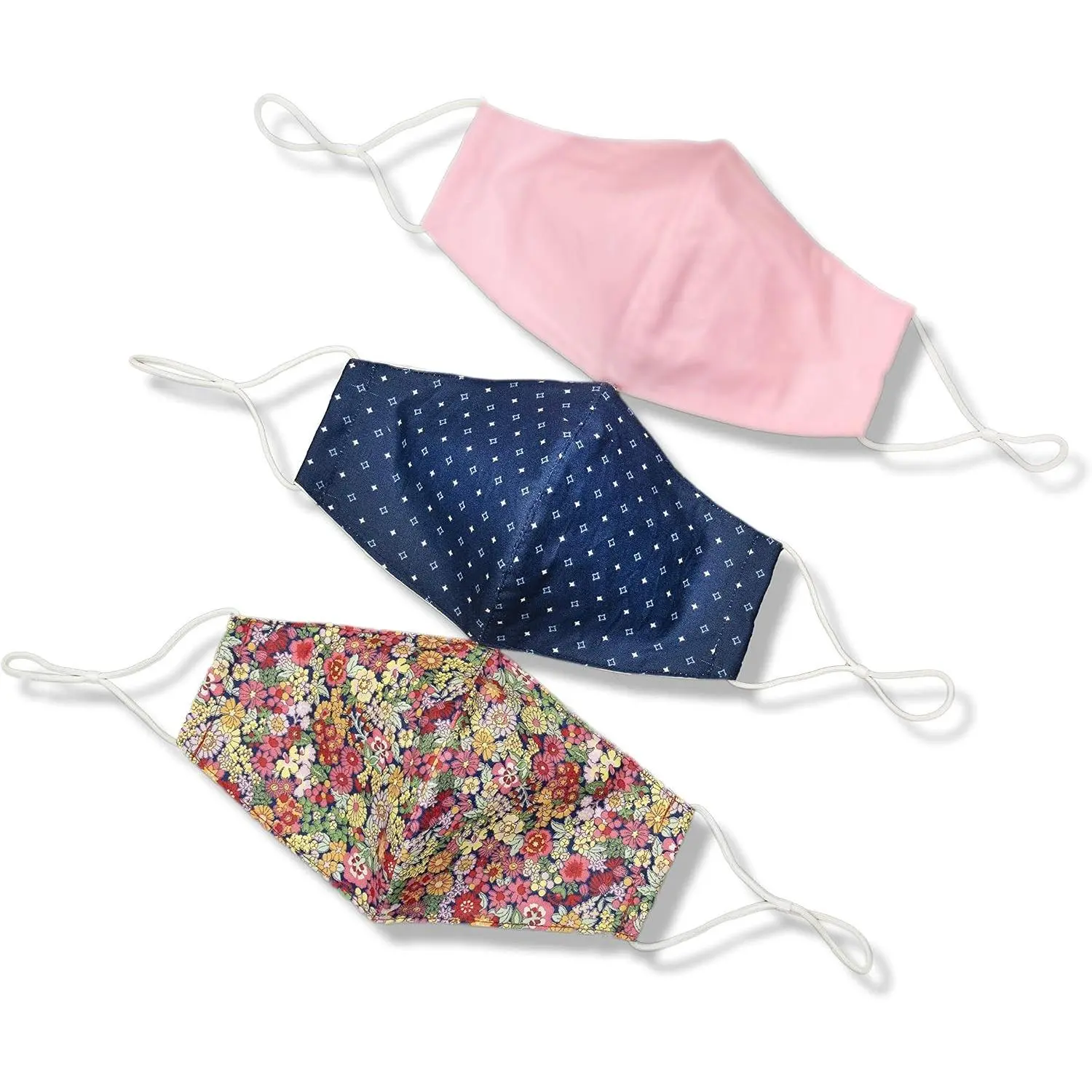 Adjustable Filter Pocket Reusable Breathable Washable Cloth Face Masks for Women Men 3 Pack