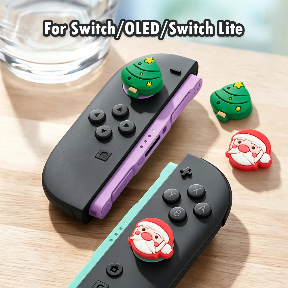 4PCS Cute Thumb Grip Caps Soft Silicone Joystick Cover  Compatible with Switch OLED/ Lite