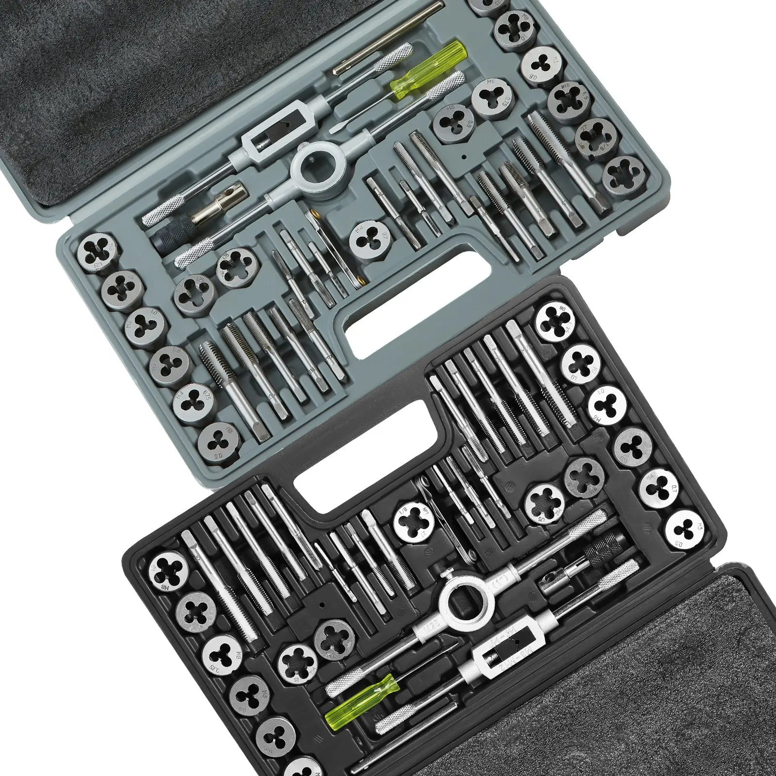 【toolupgrade】VEVOR Tap and Die Set, 80-Piece Metric and SAE Standard, Bearing Steel Taps and Dies, Essential Threading Tool for Cutting External Internal Threads, with Complete Accessories and Storage Case