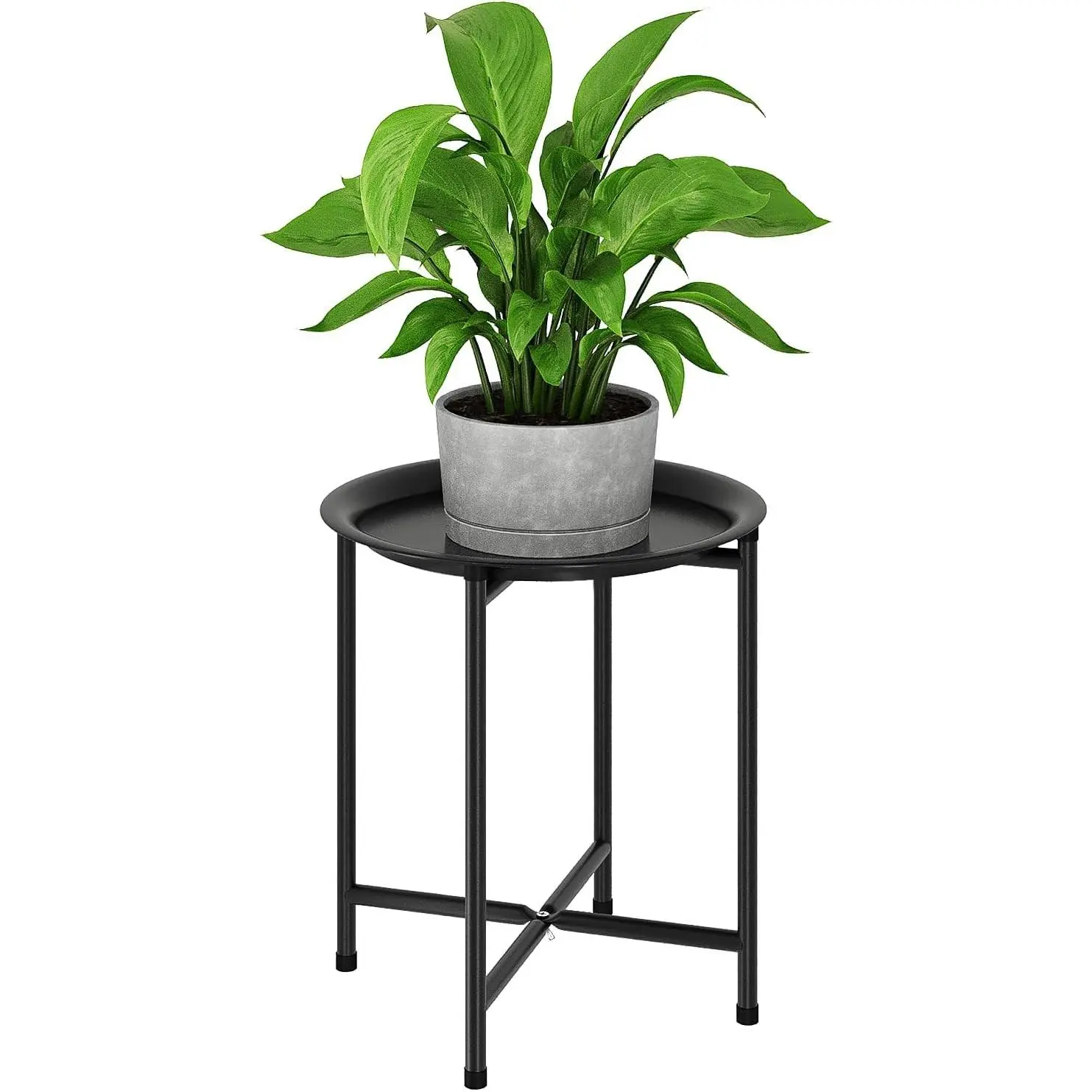 Plant Stand Indoor Tall Plant Table Outdoor Plant Stool | Metal Plant Holder for Large Plants Patio Garden Balcony Living Room Black