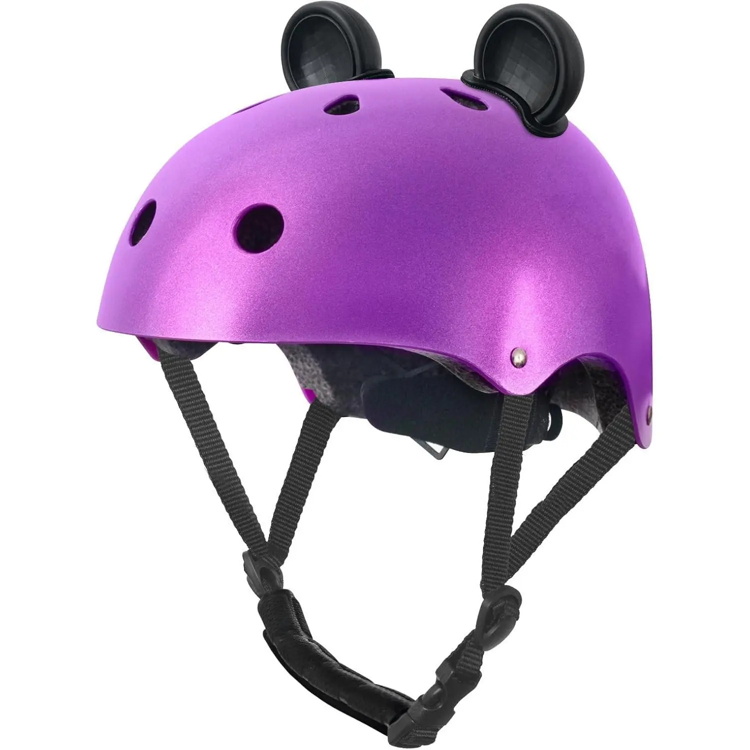 Kid's Bicycle Skateboarding Helmet for Girls Boys Adjustable Size Muti-Sports Helmet with Cute Style and Blue Purple Black Pink Colors