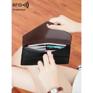 2025 PU Leather Long Wallet, RFID Blocking Zipper Wallet for Men & Women