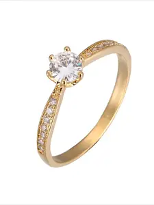 Trending Popular Hot Selling Micro Paved Cubic Zirconia Rings Three Tone Gold Personalized Jewelry Ring For Daily Wear Party Matching Gift For Women And Girls