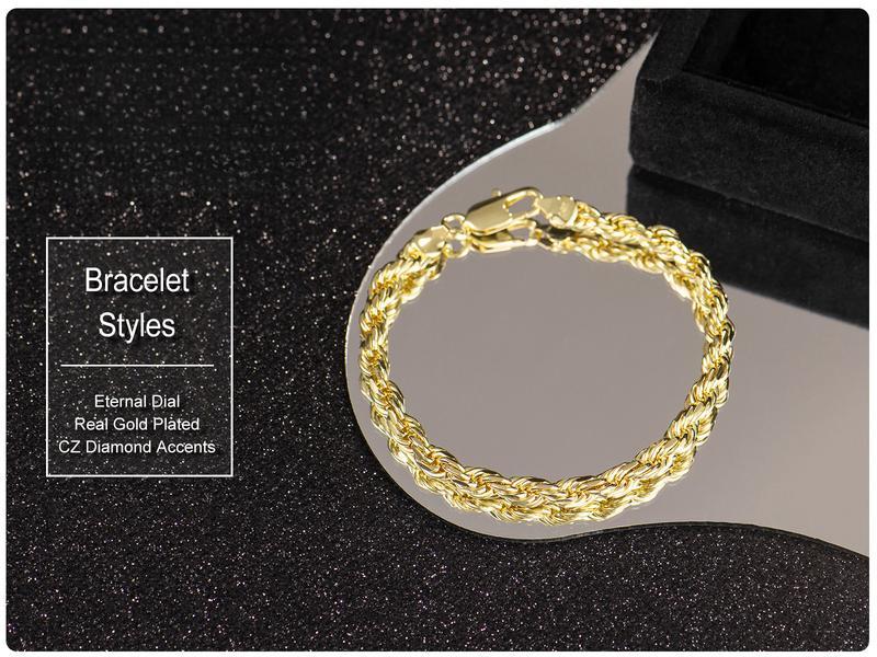 Gold-Plated Rope,  Cuban Concave, Byzantine Bracelet, Twisted cable bracelet,Elegant jewelry bracelet, Width,Diamond Cut