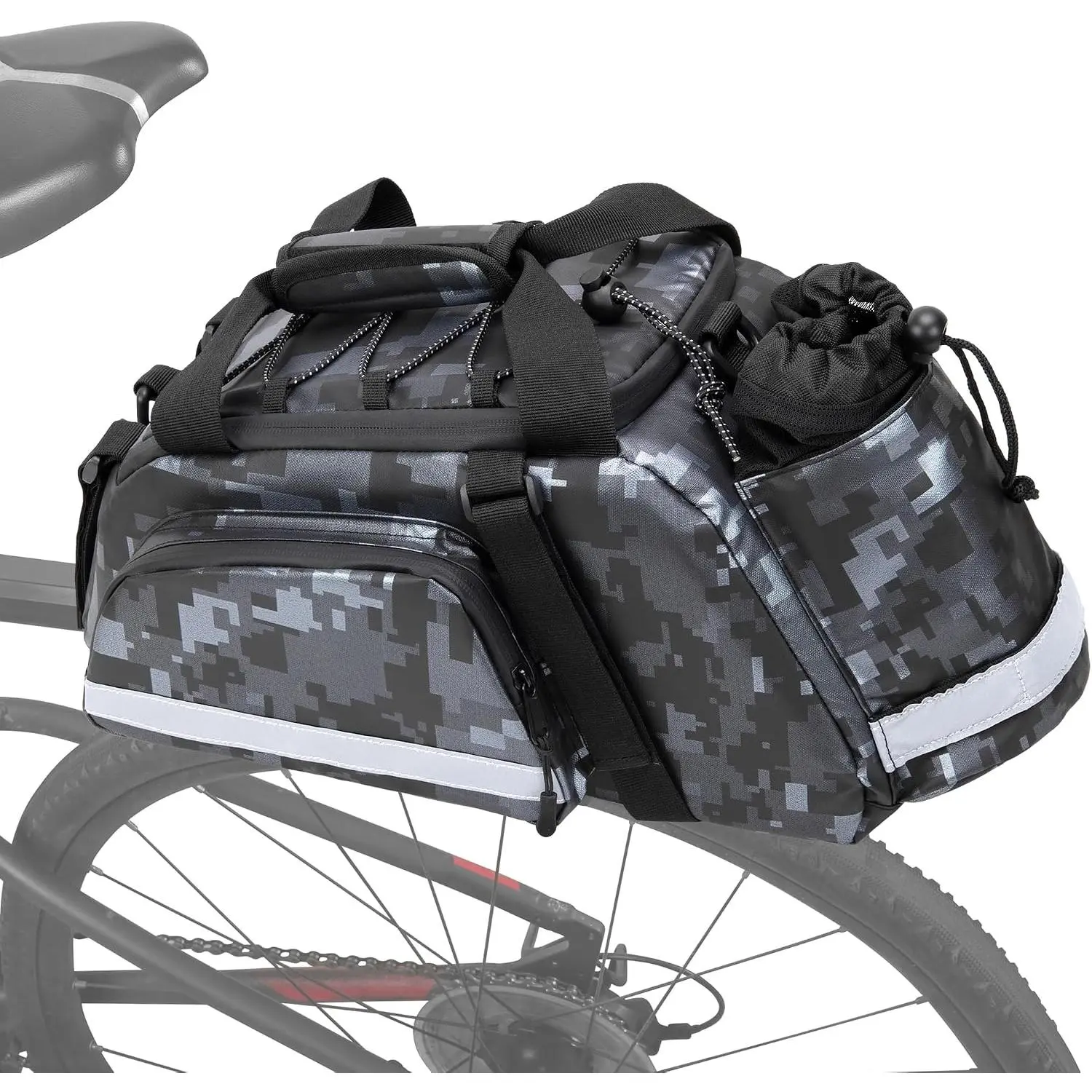 Rear Rack Bag with Cooler Bag, Pannier Bags for Bicycles, 12L |  Trunk Cooler Bag, with Reflective Strips, Reinforced Handle, Removable  Strap, Water-Resistant, Leak-proof
