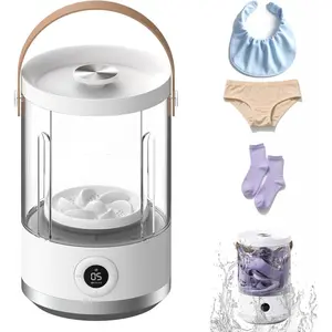 Portable Mini Washing Machine  Compact Small Washer for Underwear, Socks, Baby Clothes Rechargeable Travel Washing Machine with 5/15 Min Modes, Type-C Charging