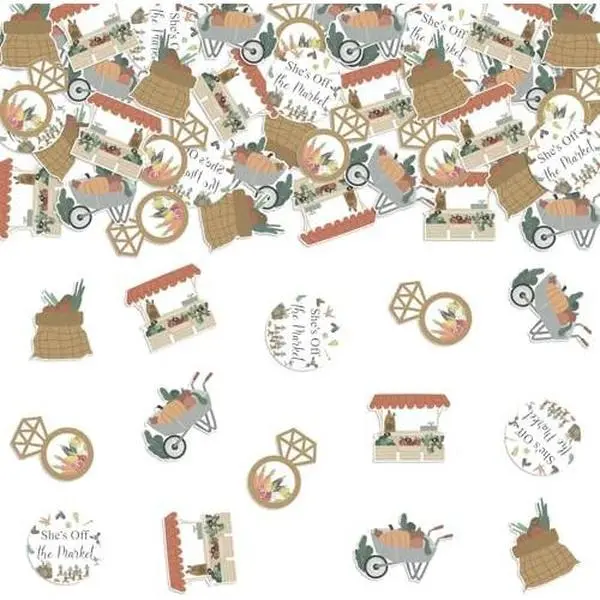 200 count Farmers Market Bridal Shower Confetti Bachelorette Party Decorations She's Off the Market Bridal Showers Confettis Engagement Confettis Wedding Table Confetti for Bridal Shower Party Supplies