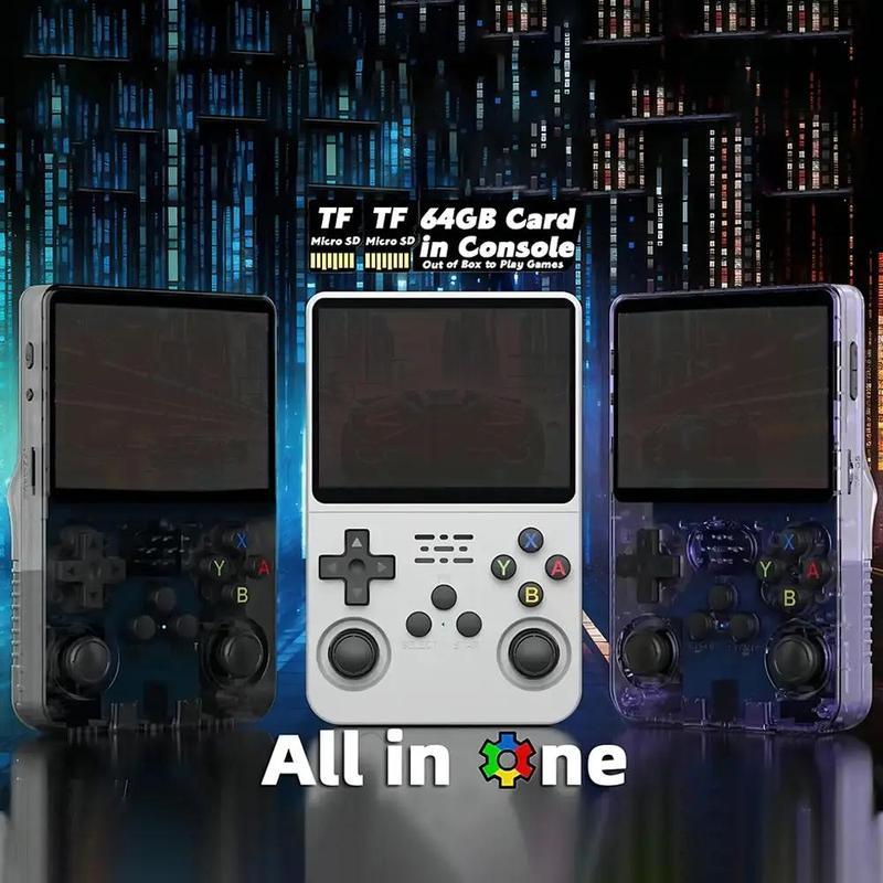 R36S Portable Game Console, 3.5 Inch IPS Screen Retro Video Game Console, Rechargeable Handheld Game Console with 64G TF Card