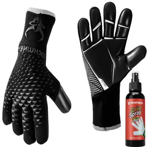 GKHMNEW 1 Pair Soccer Goalie Gloves - Professional Soccer Gear, Rubber Anti-Slip Surface, Synthetic Protection Palms, Strong Grip Protection Impact Buffer for Youth Goalkeeper Equipment
