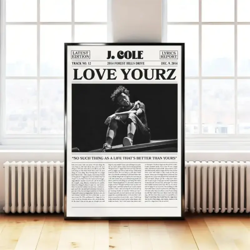 J. Cole "Love Yourz" Poster|   Retro Album Cover Canvas Wall Art for Bedroom, Living Room & Dorm