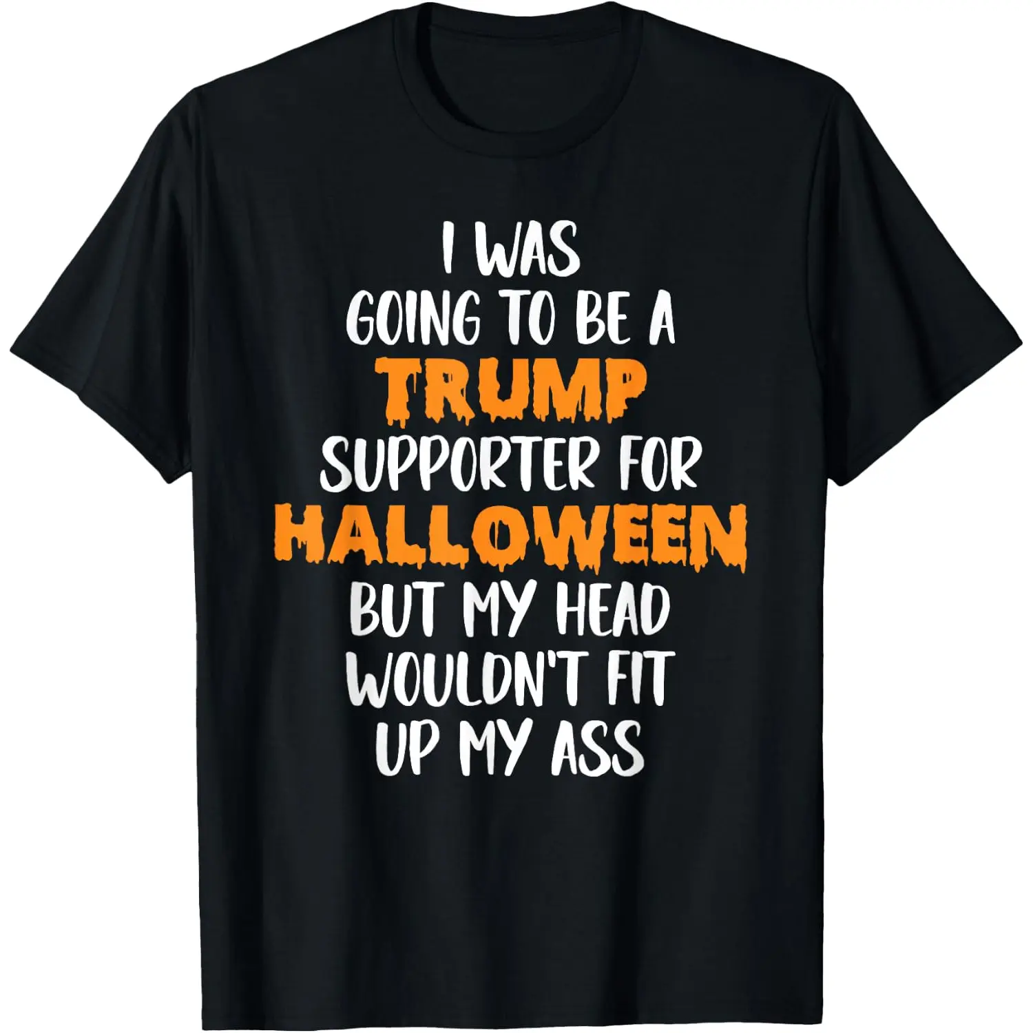 Trump Voter for Halloween Costume, Fun Anti-Trump Unisex Cotton T-Shirt Funny Graphic Black Tee Playful Text Design navy democrat classic summer casual short-sleeve t-shirt