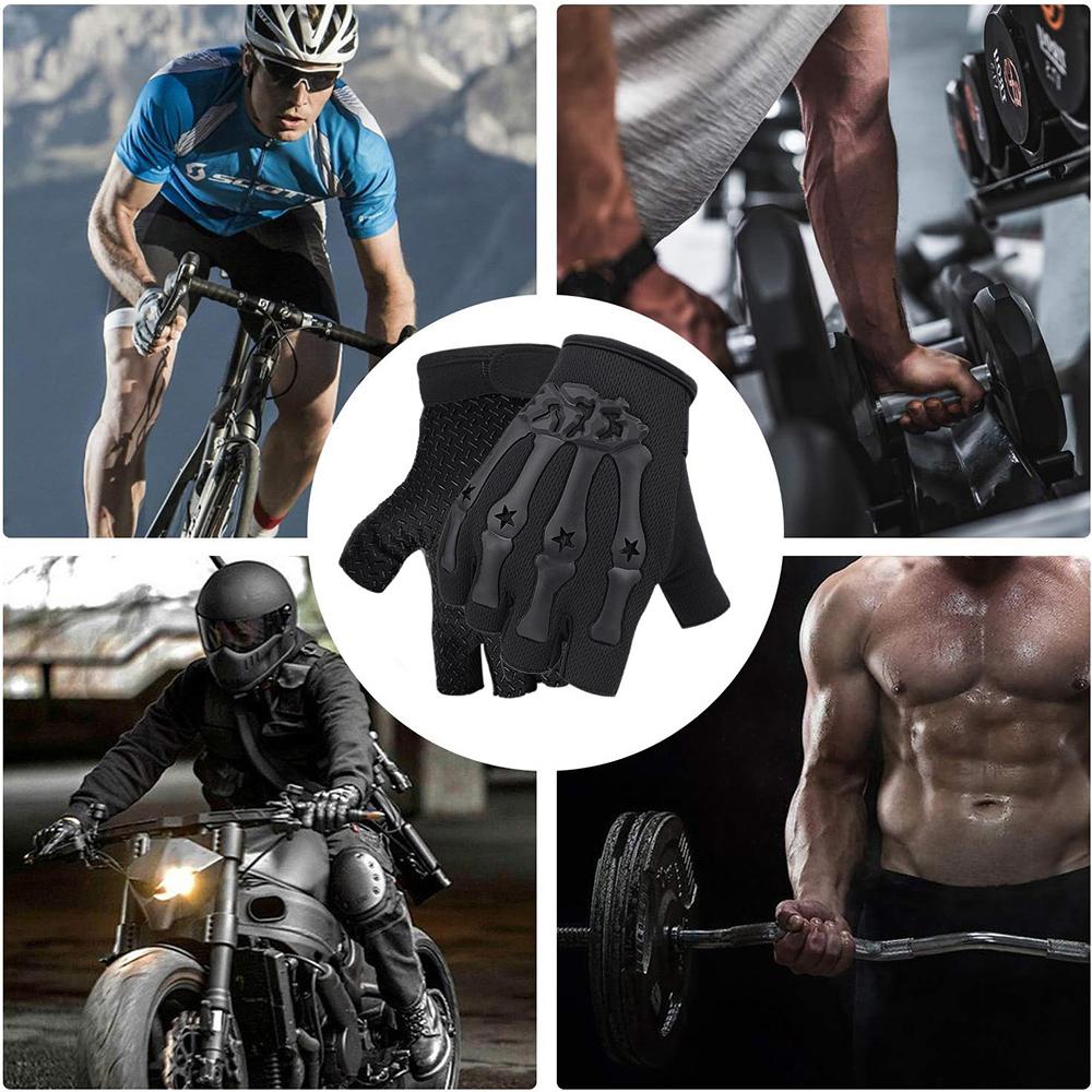 Fingerless Gloves Cycling Non-slip Half Finger Gloves for MTB Bike Outdoor Sports Exercise Skate Skateboard Roller Skating Fingerless Gloves Cycling Non-slip Half Finger Gloves for MTB Bike Outdoor Sports Exercise Skate Skateboard Roller Skating