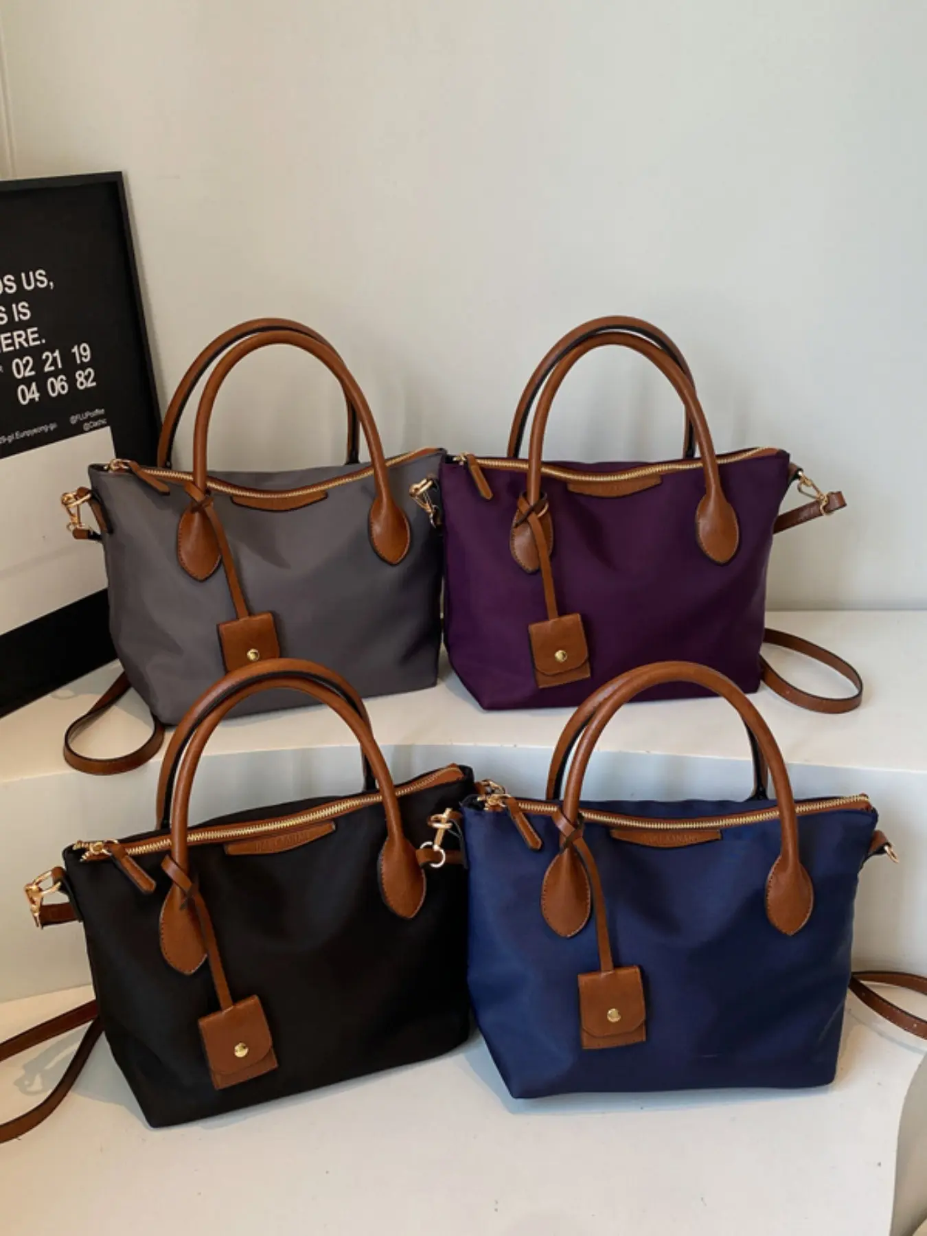 Lightweight Business Casual Handbag, Women's Large Capacity Nylon Crossbody Bag, Casual Commuter Bag, Perfect for Work School Travel New Year Gift
