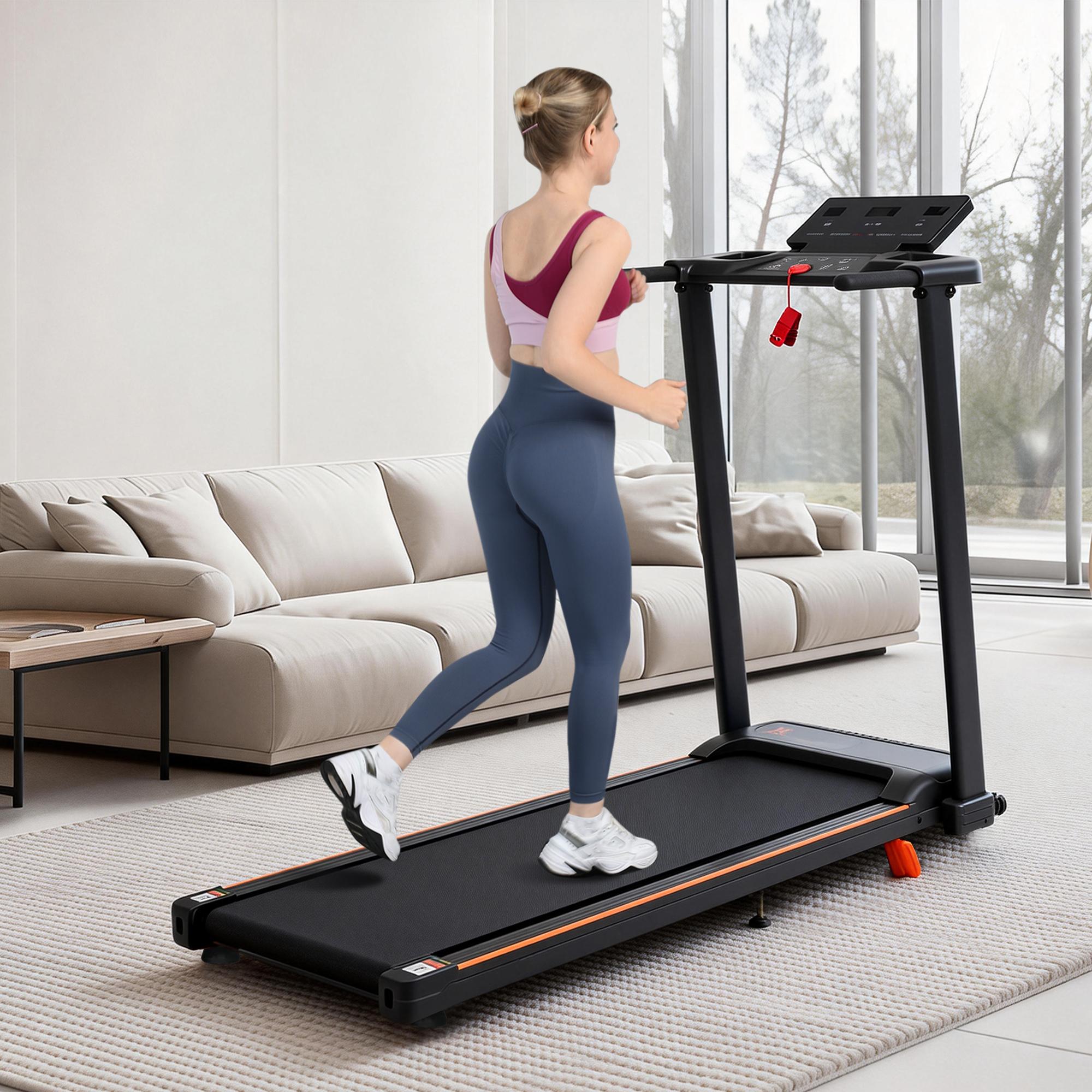 3.0HP Foldable Treadmill with 8% Incline, 40.94x14.17 Inch Anti-Slip Running Belt, Double Shock Absorption, 1–8 MPH Speed, 12 Preset Programs, 265LBS Capacity, Quiet Home Office Fitness Running Machine