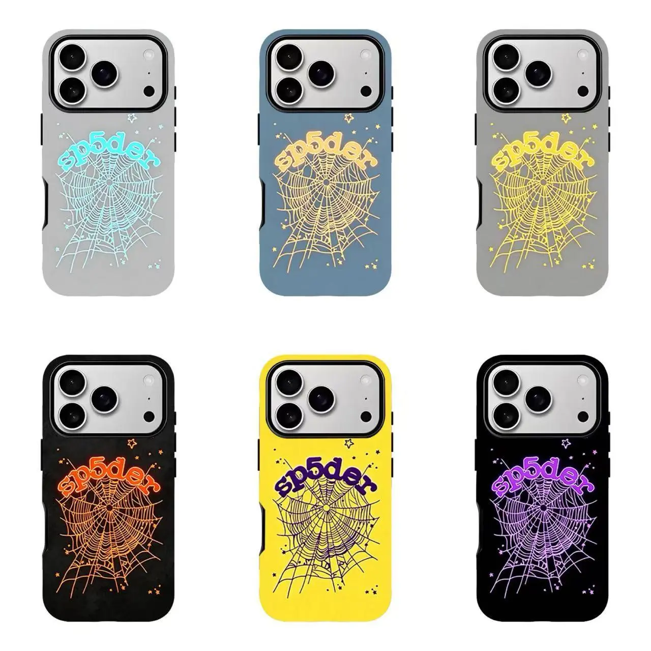 S-Sp5der Phone Case — Dark Gothic Punk Streetwear, Y2K, Skateboard, and Grunge-Style Protective Cover. Compatible with iPhone 11–17 Pro Max/Plus Series and Samsung Galaxy S23– Series; features drop protection and shock resistance.