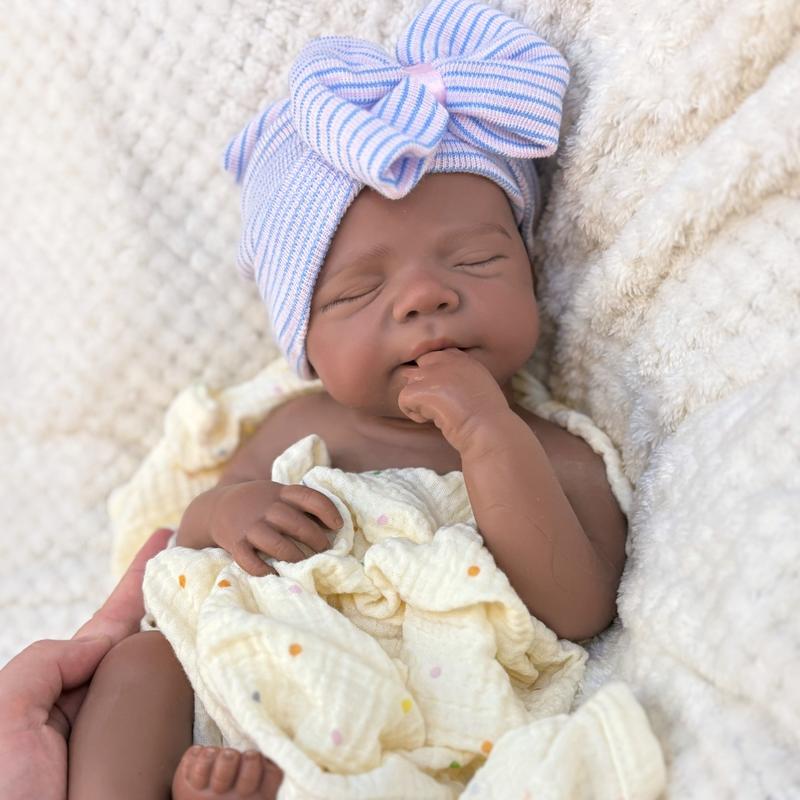 17 Inch Dark Skin Pascale&Vivienne Full Silicone Reborn Girl Doll Can Open Mouth Lifelike Artificial Painted Skin Handmade Flexible Waterproof Silicone Doll For Children