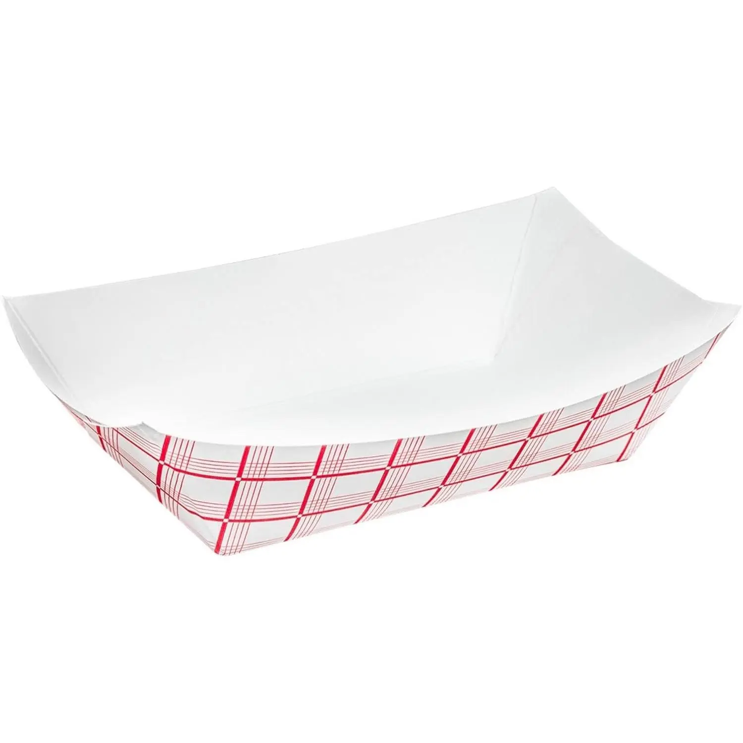 Disposable Paper  Tray — Hot  Trays, Nacho Trays, Paper   for Concession Stand and Party Snacks, -Resistant Red Check Tray for Serving, 4x3in, 100-PACK
