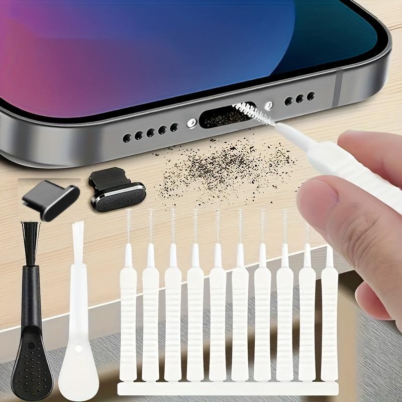 Dustproof Plug & Cleaning Brush Kit, Phone Dust Removal Tool, Mobile Phone Dustproof Plug Kit, Phone Maintenance and Cleaning Tool for iPhone & Android, Camera Cleaner