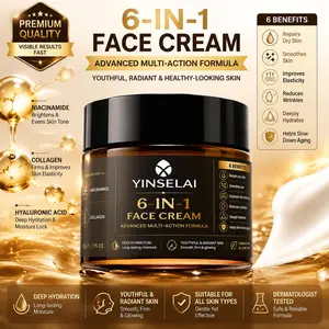 6-in-1 Face Cream 50g / 1.76 OZ – Niacinamide & Collagen Enriched Formula, Smoothes Wrinkles, Strengthens Elasticity, Deeply Hydrates, Reduces Signs of Aging, Enhances Skin Radiance, Promotes Youthful, Smooth, Firm Skin, Suitable for All Skin Types