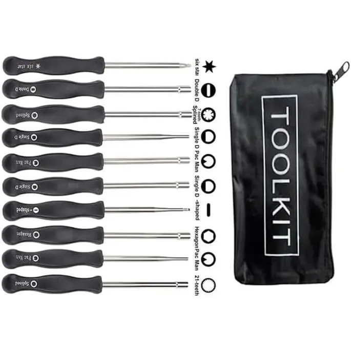 10 Pack Carburetor Adjustment Tool with Acircle Scredrivers Tune up kit Carburator Adjusting for 2-Cycle Small Engine STHIL ECHO MTD Ryobi Homelite Trimmer Poulan Weedeater  ( black Tool bag)