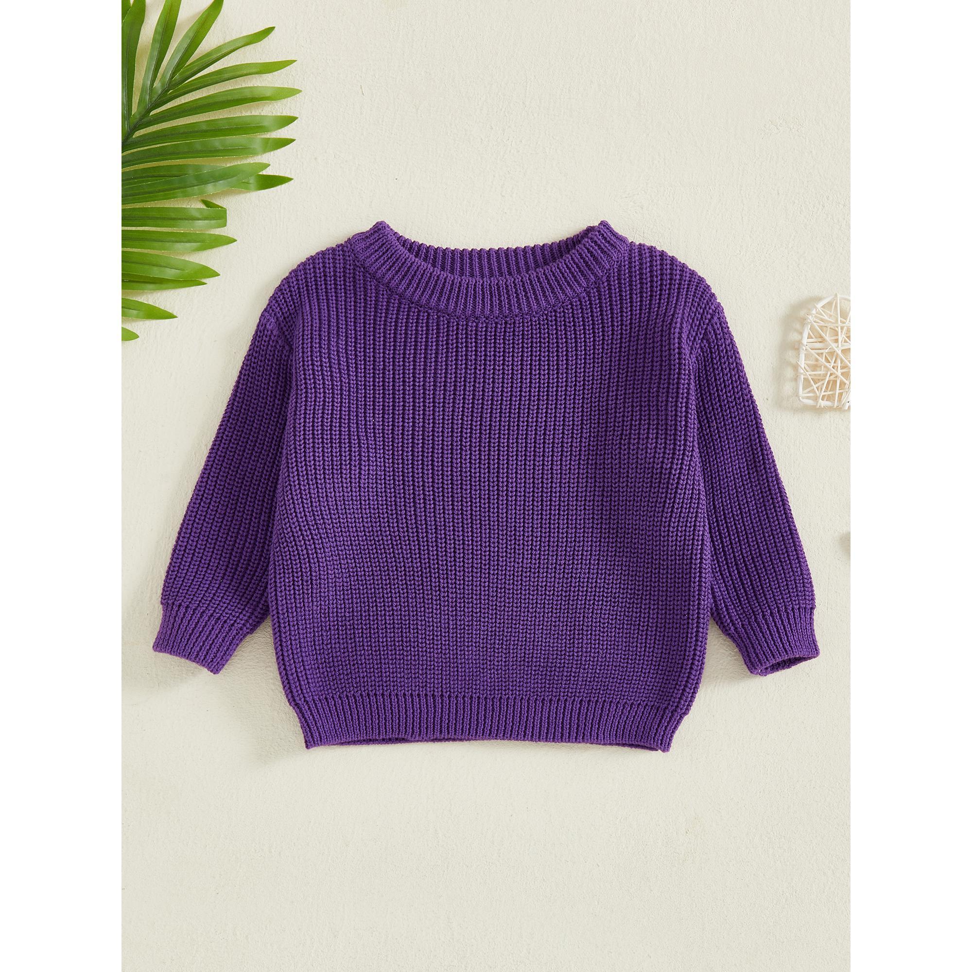 Toddler Baby Girl Boy Knit Sweater Pullover Solid Color Long Sleeve Fall Winter Tops 0-5 Years Toddler Baby Girl Boy Knit Sweater Pullover Solid Color Long Sleeve Fall Winter Tops 0-5 Years