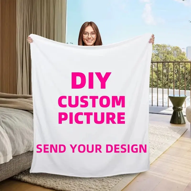 Personalized Custom Blankets Customizable Photo Text Of Soft Flannel For Sofa Beds Dormitory Perfect Holiday Gift Travel Blanket