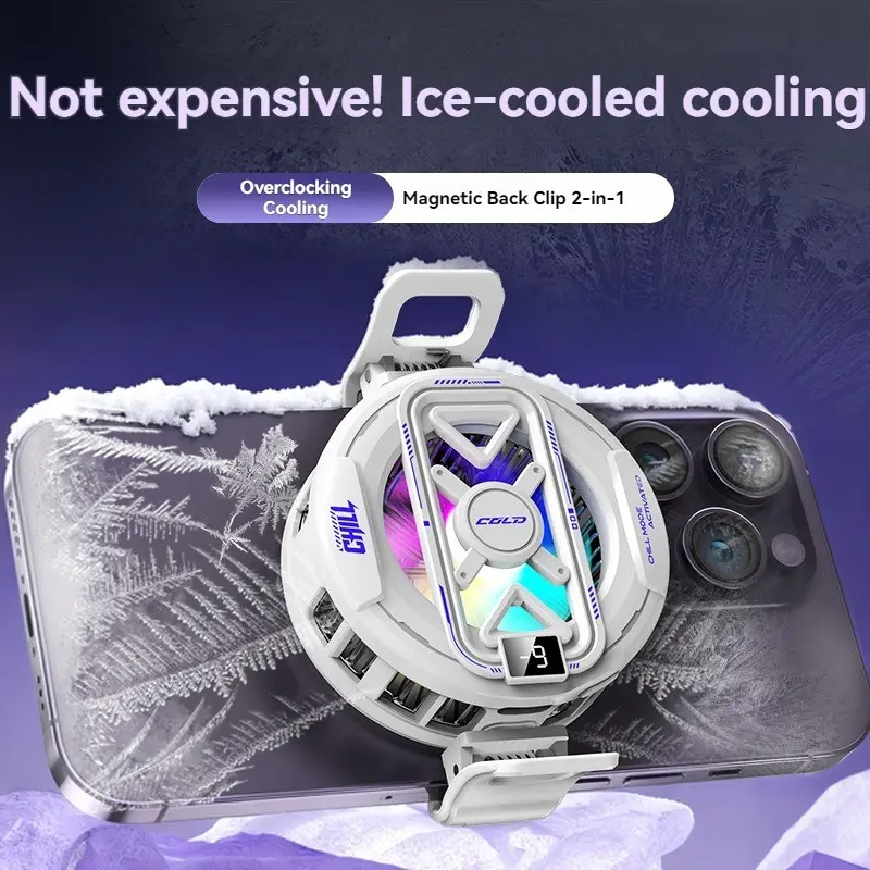 New Semiconductor Magnetic Cooler with Temperature Display, Fast Heat Dissipation for Phones, Gaming, Tablets, Cooling Pad
