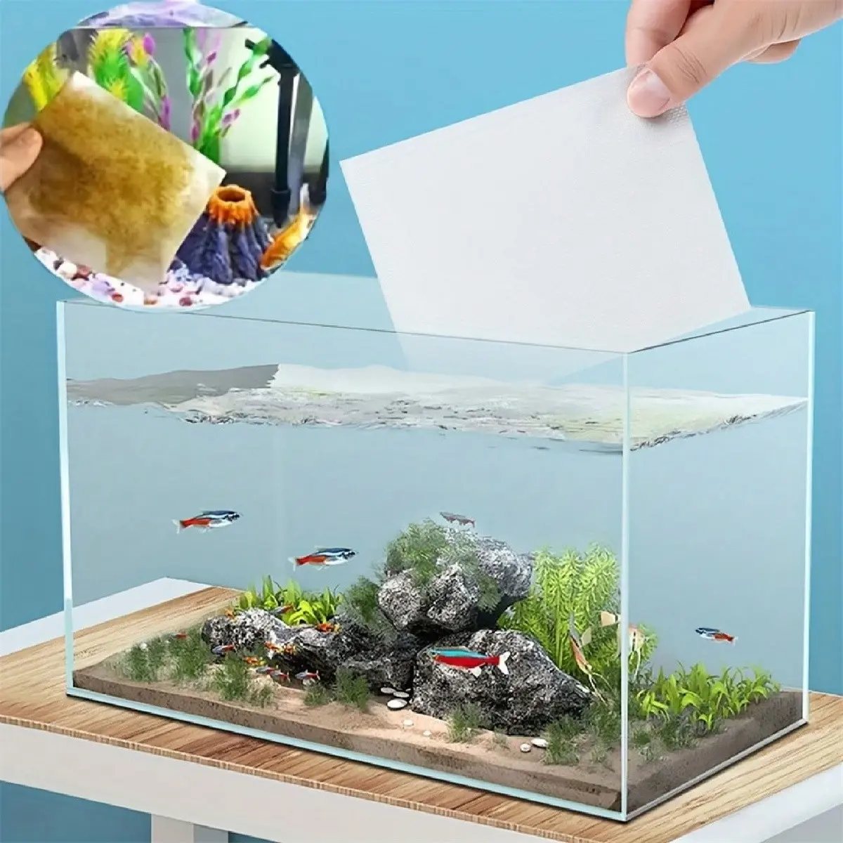 100pcs Aquarium Color Absorption Paper, Removes & Stains, Filter Cloth, Water Purification Sheet, Aquatic Care Essentials