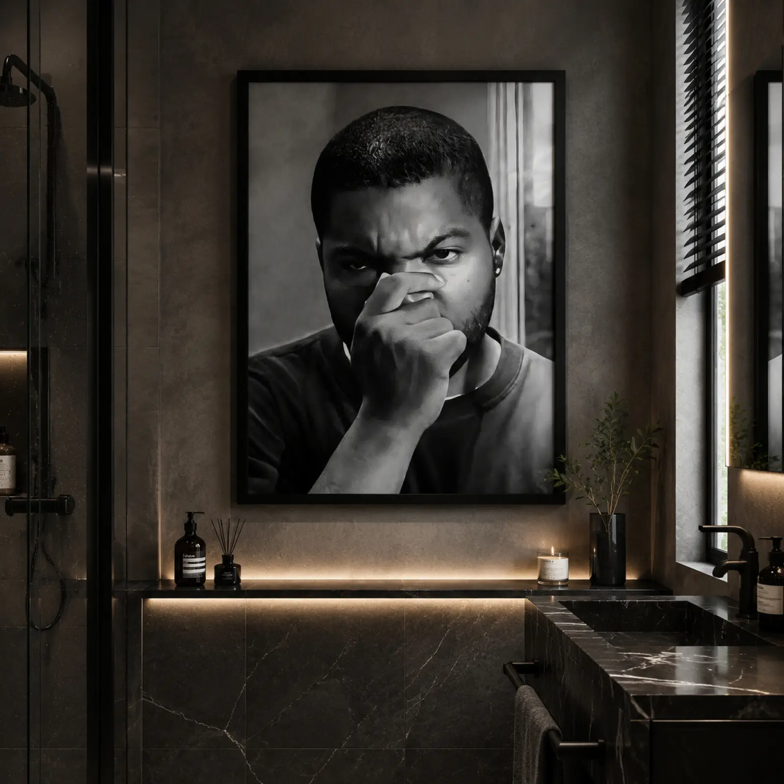 Funny Bathroom Wall Art Canvas Poster,Funny Bathroom Wall Art,Quirky Hip Hop Celebrity Bathroom Decor Gift Hilarious Restroom Decor Print for Guest Bath, Toilet Humor Wall Decor, Man Cave Wall Art