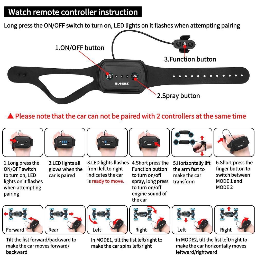 Travel Remote Control Stunt Twist Car, Rc Stunt Car, Battery Powered Remote Control Crawler, for Boys and Girls