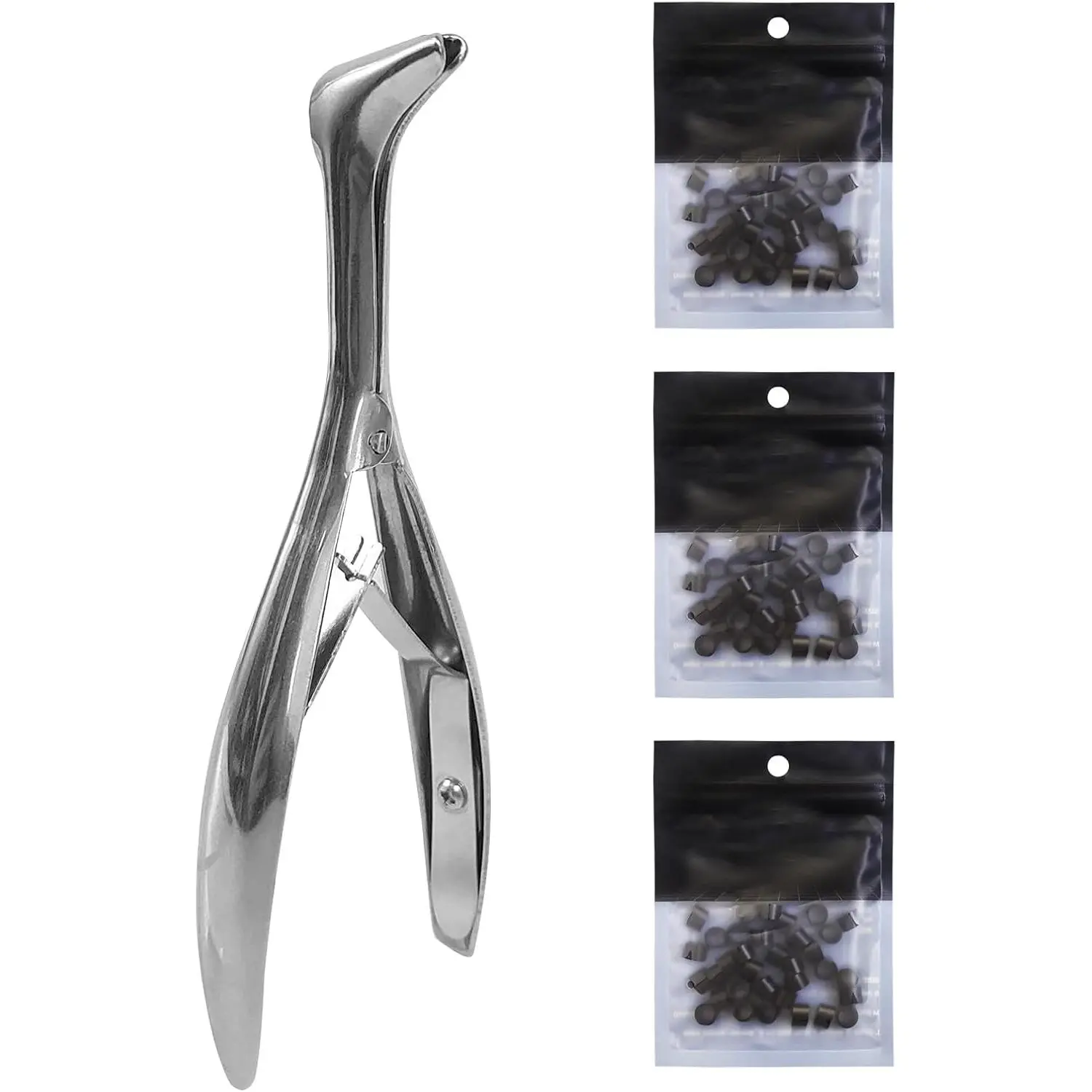 Stainless Steel Wacky Worm Pliers with 300 count O-Rings (5/6/7mm) Luminous,Black, Pumpkin Green,Clear,Neko Wacky  Tools for  Soft Worms