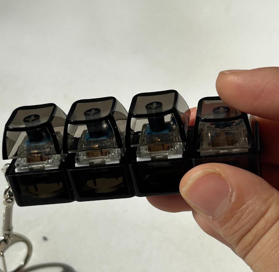 keyboard fidget clicker keys decompression toy keychain pendant