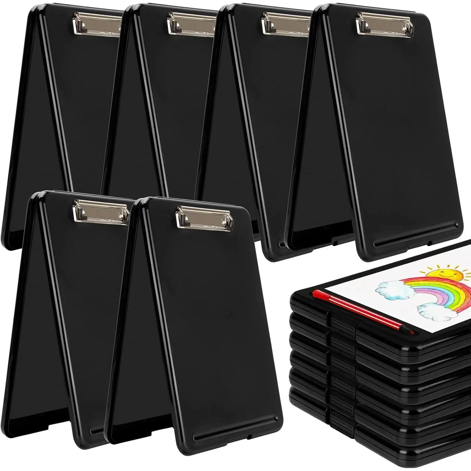 Heavy Duty 9.5 x 13.8 Inch Translucent Metal Storage Clipboard with Black Plastic Clip, Ideal for Classroom, Office, School, Hospital