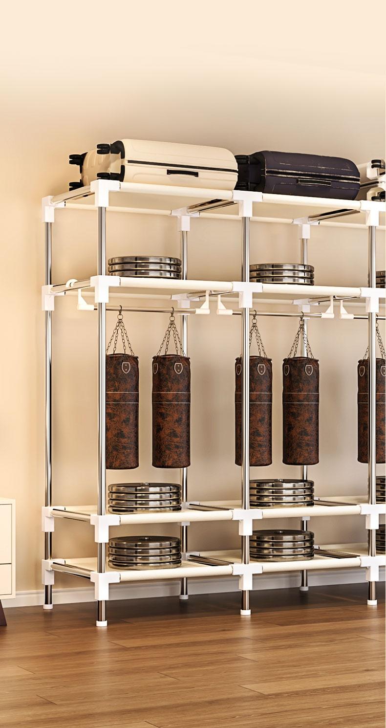 Portable Wardrobe with Drawers, Large Bedroom Suspension Storage Closet Portable Clothes Closet Wardrobe Storage Organizer ( Size:78.7* 17.7 * 66.9inch ).