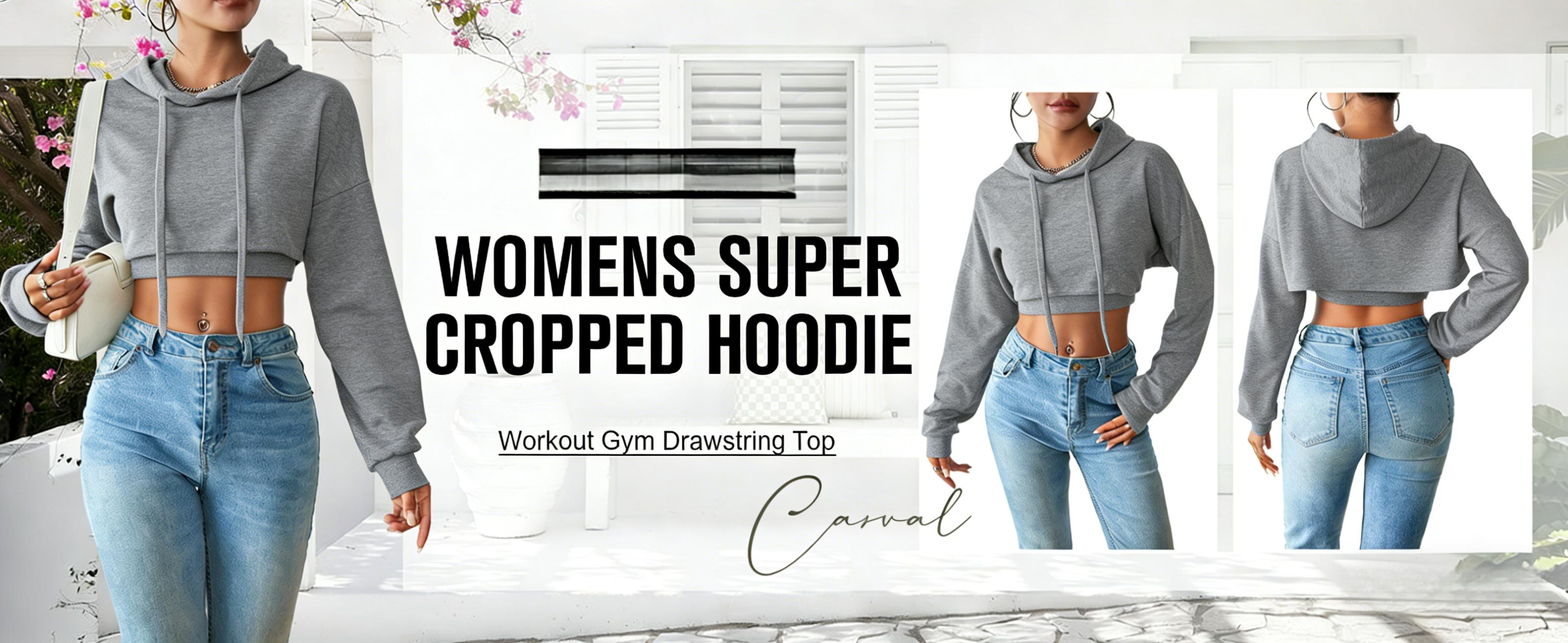 Gothic Streetwear Cropped Hoodie |   Drawstring Waist All-Season Casual Daily Top
