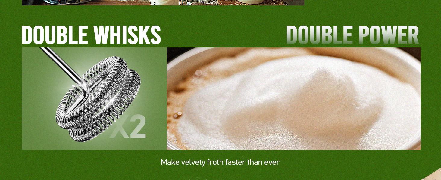 Rechargeable Milk Frother, Handheld Electric Foam Maker Waterproof Detachable Stainless Steel Whisk Drink Mixer Foamer For Lattes,Cappuccino, No Stand