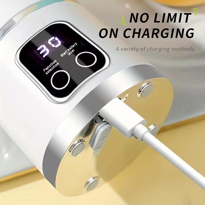 Portable 15.22oz USB Rechargeable Personal Blender with LED Display, Durable ABS Material, Perfect for Smoothies & Juices, Home Kitchen Essential