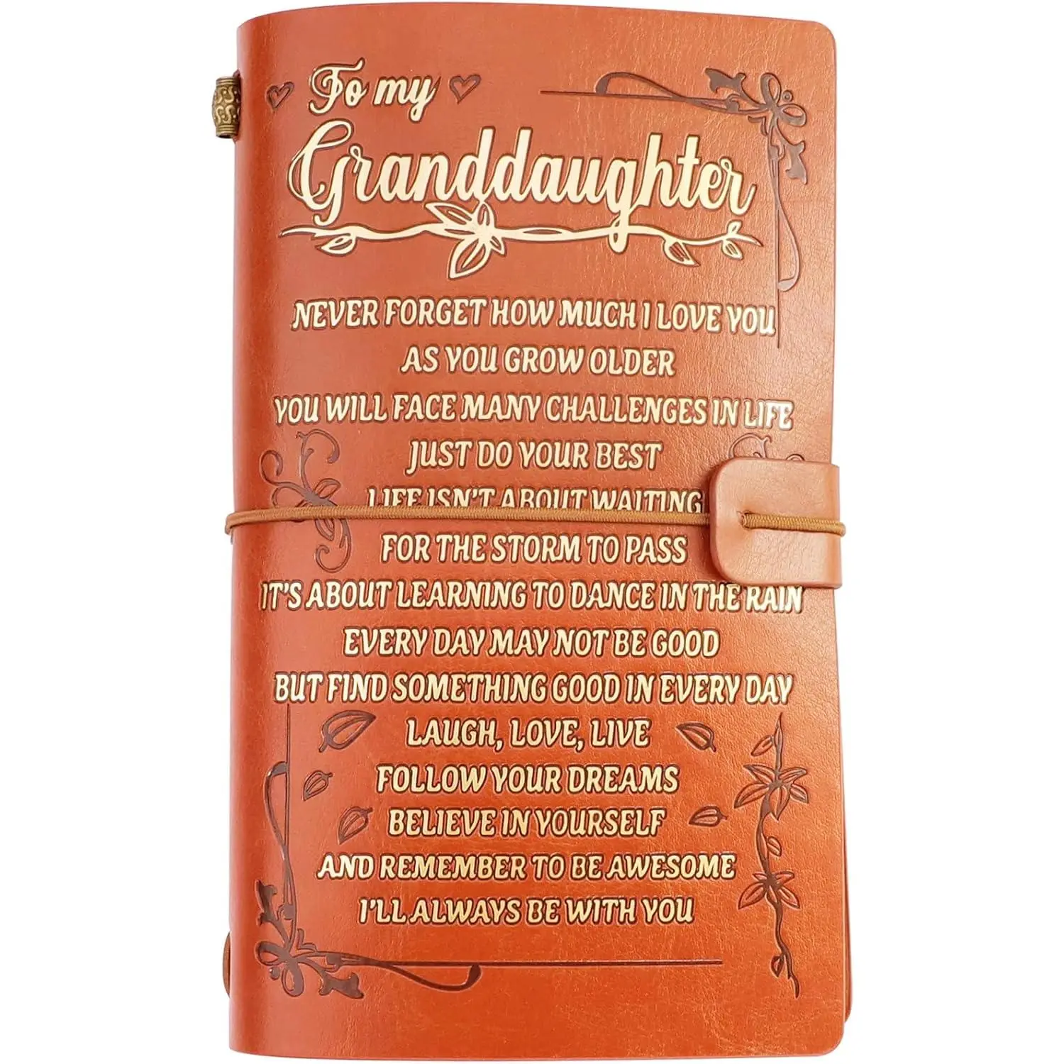 Personalized Leather Journal for Granddaughter - Refillable 140 Page Notebook,  Graduation or -to-School