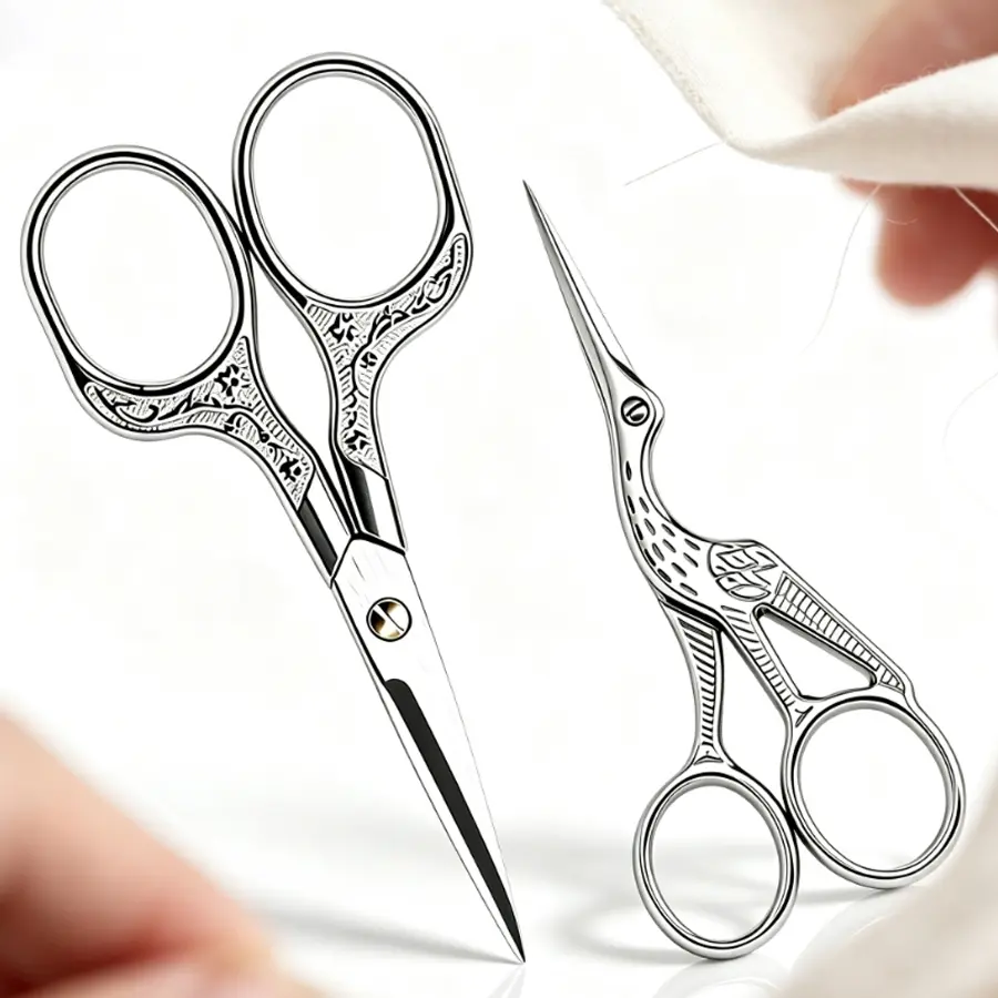 2pcs Embroidery Scissors Set, Small Sewing Scissors, Sharp Stainless Steel Craft Scissors, Suitable for Handicrafts, Cross-stitch, Knitting, and Threading