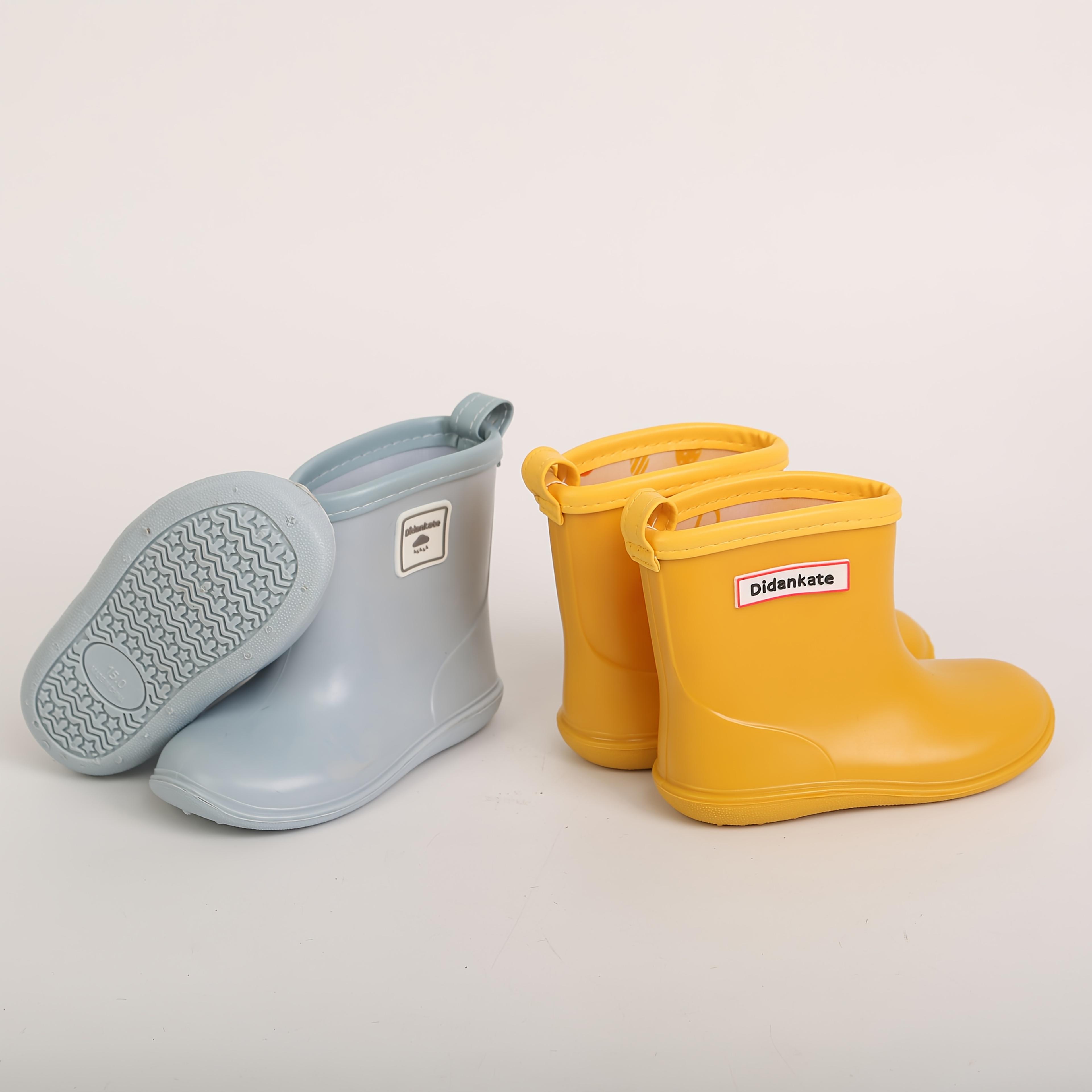 Kids' Waterproof Cartoon Pull-On Rainboots with Pull-On Handles, Synthetic Slip-Resistant Outdoor Footwear for Rain Protection, Indoor-Outdoor Fun, Rain Gear