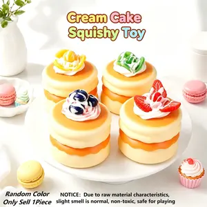 Cute Cream Cake Stress Relief Toy, Soft Texture Satisfying Fidget, Perfect Desk Decoration, Ideal Gift for Self-Care Lovers