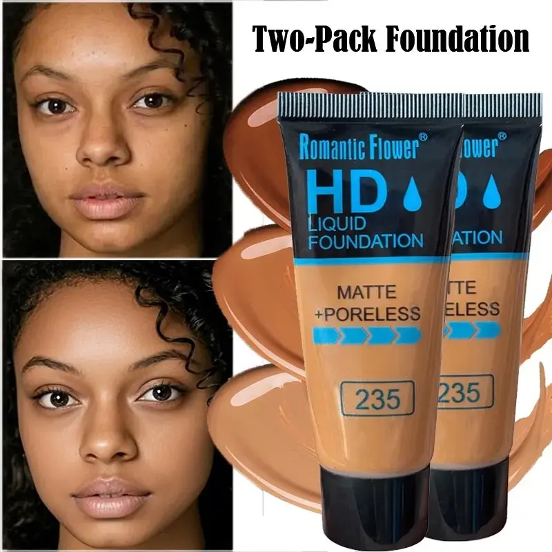 Two-Piece Concealer Foundation Liquid, Affordable Foundation, Flawless Coverage Foundation, Ultra-Light Texture, Lightweight, Full Coverage, Natural Finish, Perfect Gift for Her, Essential Makeup Item