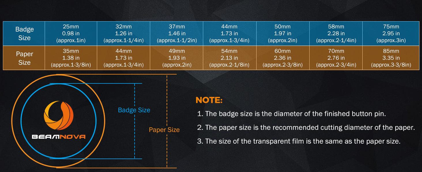 200 Sets of Button Parts Supplies 75mm 2.95 in (Approx. 3 inch) for Button Maker Machine Round Pin Maker, Every Set Includes Tinplate Top, Clip Bottom & Film