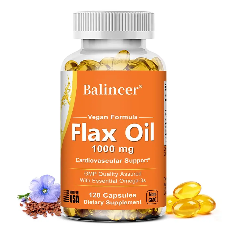 Balincer Flaxseed Oil Health Supplement , ​​Supports Cardiovascular Health, 120 Capsules
