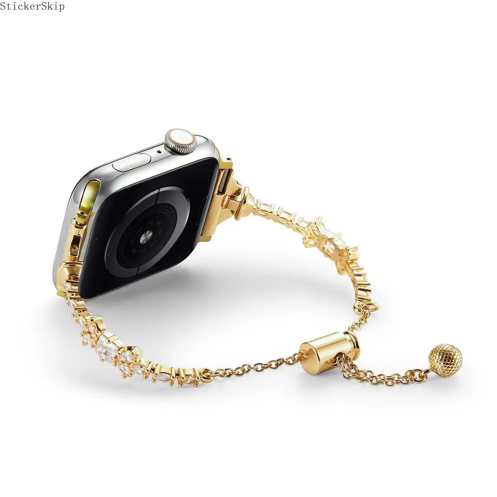 2026 Rhinestone Apple Watch Band – Sparkly Fashion Bracelet Strap for Women, Stylish Jewelry Style Replacement Watch Band Fits 38–49mm (All Series & Ultra), Elegant Dressy Smart Watch Accessory