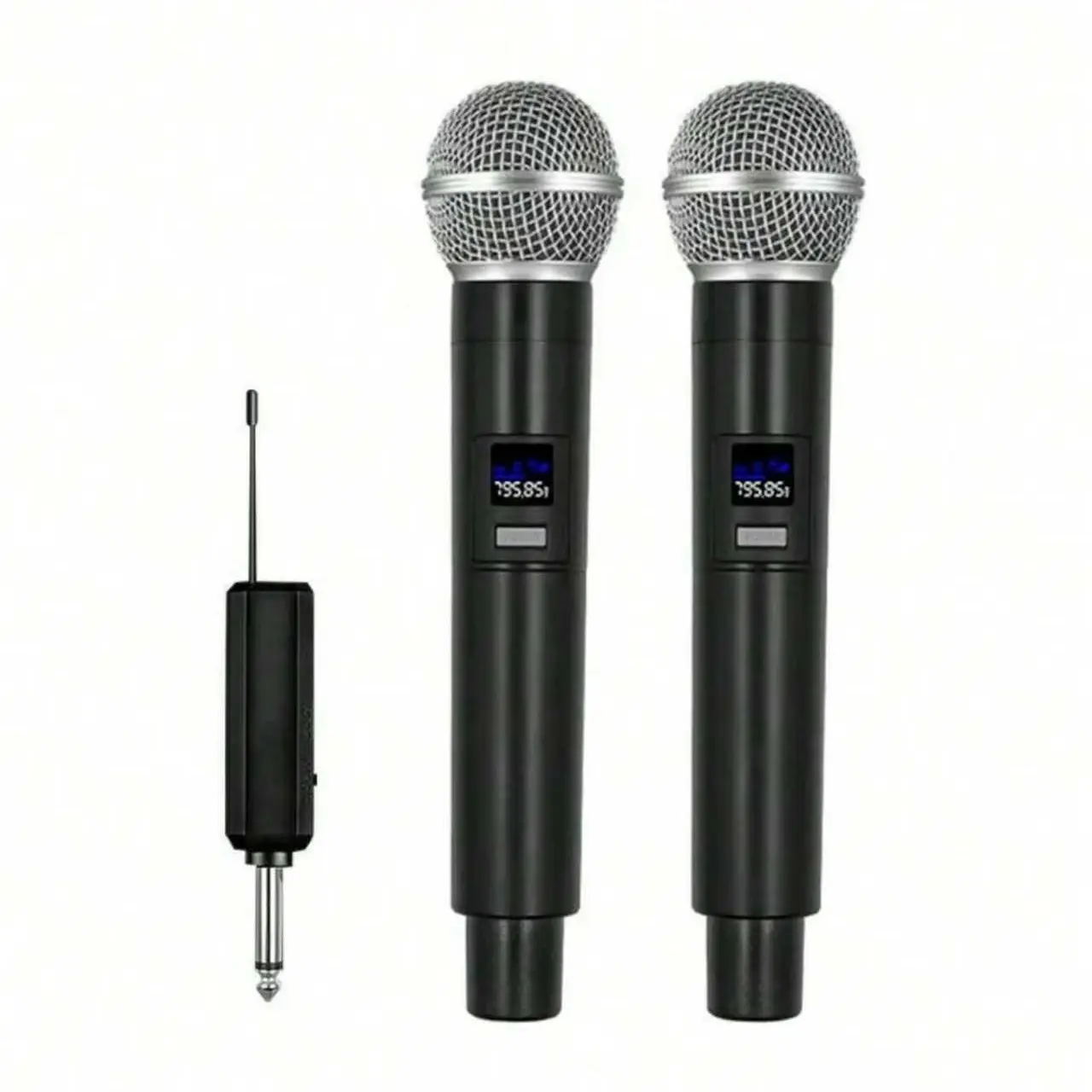 Portable Handheld Microphone, Wireless Mic, Professional Single-Direction Coil, 6.35mm Plug, Blue, for Karaoke, Gaming, Live Streaming