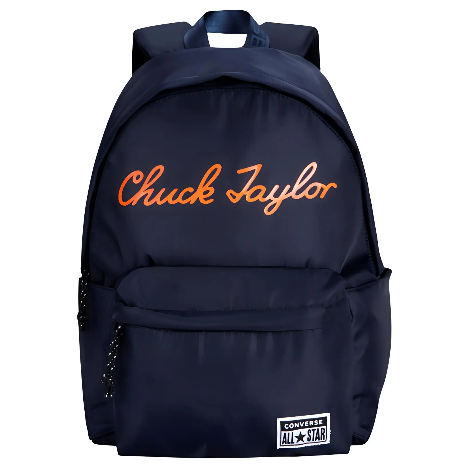 Converse Logo Zippered Polyester Backpack for Men and Women, Classic Navy Blue
