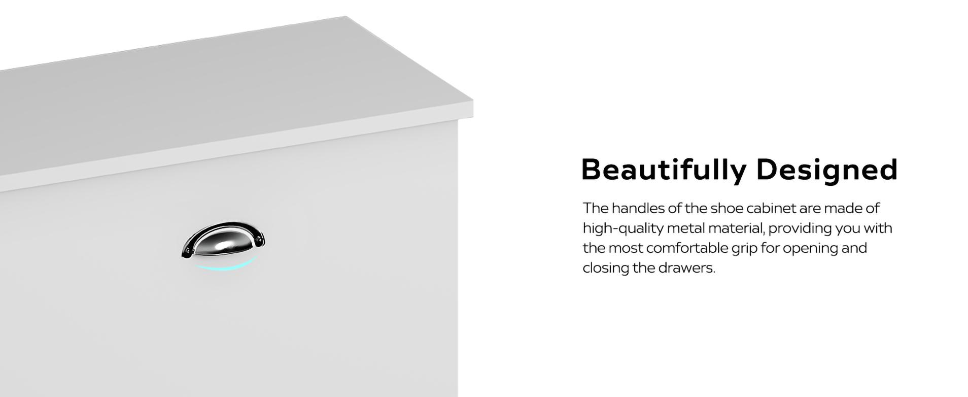 Shoe Cabinet,Hidden Slim Narrow Shoe Rack Cabinet with 4 Drawers for Entryway, Foyer,Hallway,Bedroom,Original Wood Color, (White/Vintage/Gray)