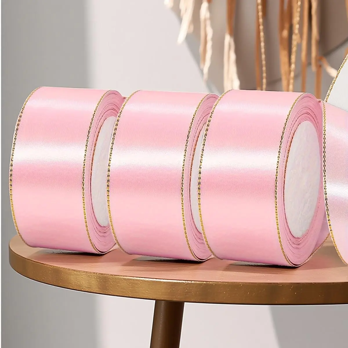 3-Pack 4cm/1.57inch Dual-Sided Satin Ribbon, DIY Decorative Ribbon, Total Length 80 Inches, Multiple Colors Available, Perfect for Gift Wrapping & DIY Crafts