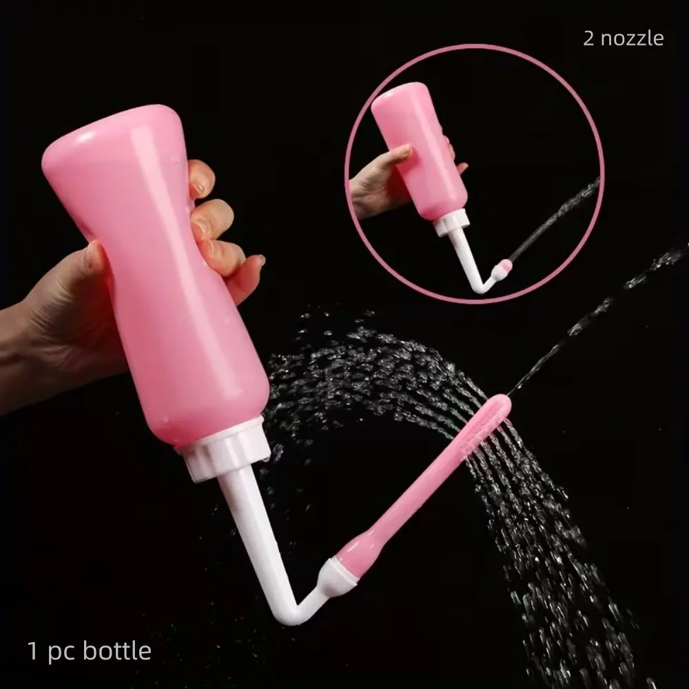 16.9oz/500ML Large Capacity Travel Bidet Bottle for Women, Portable Handheld Bidet for Female Hygiene and Cleansing, Butt Cleaner with Dual Flush Options-Short and Long(for inside clean)